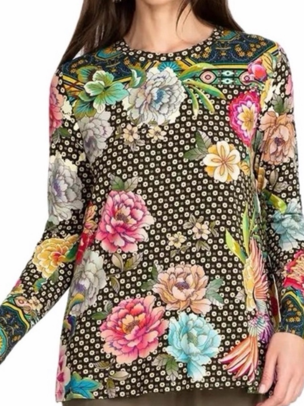 🌺Johnny Was Fagan Favorite Floral Print Long Sleeve Top 🌺